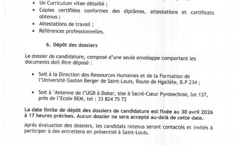 Recrutement d’un Conservateur/une Conservatrice du patrimoine, chargé (e) de la médiation culturelle pour le Centre de Recherche et de la Documentation du Sénégal (CRDS -ex IFAN).