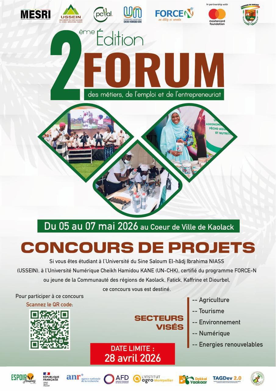 Concours de Projets Innovants – 2e Édition Forum des Métiers de l’Emploi et de l’Entrepreneuriat USSEIN